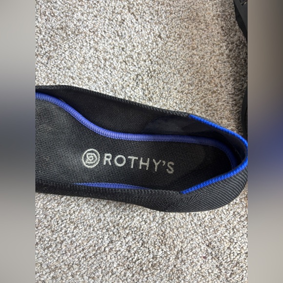 ROTHY'S 'The Point' Black Knit Ballet Flat Size Women's 9 Washable Flats Teacher - Picture 3 of 5